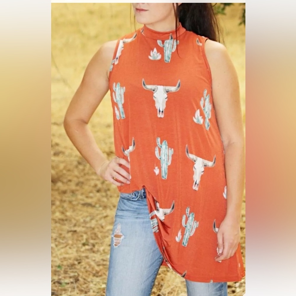 Peach California Asymmetrical Cowgirl Bullhead Dessert Dress Size Small Orange